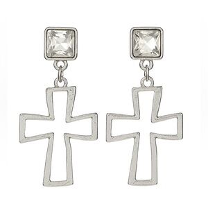 ⚜️ Minimalist Silver Cross Earrings